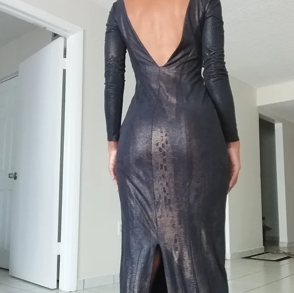 Real Bebe Coppertail full length dress - Picture 2 of 4